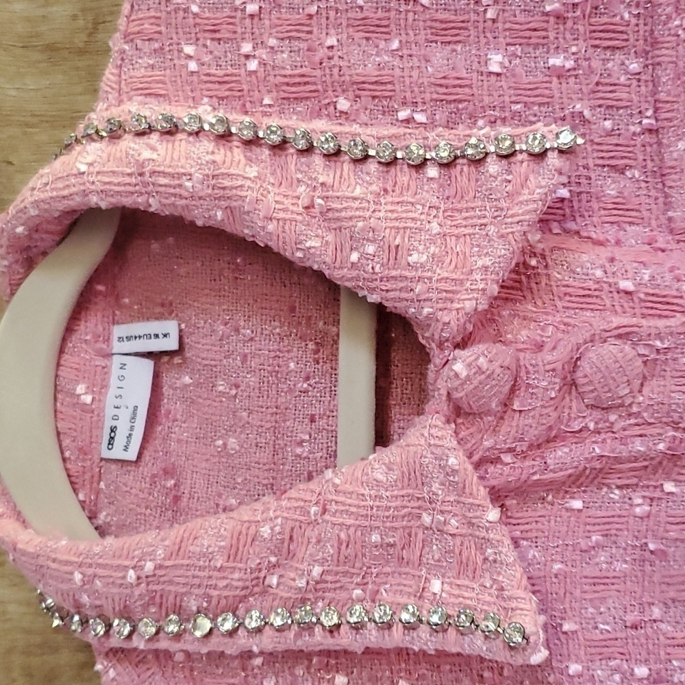 ASOS et Shirt rhinestone collar and pocket nwt